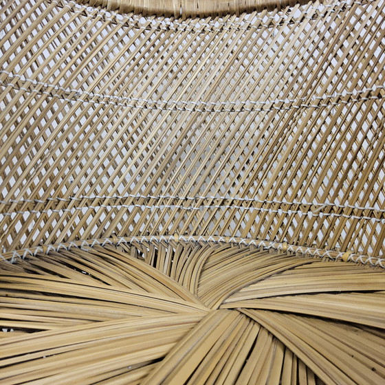 Image 1 of Vintage geweven Rotan / Rattan Stoel / luie bohemian stoel ( lazy Rotan chair )