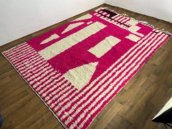 Image 1 of Handmade Moroccan Berber Wool Rug Geometric Patterns in Earthy Tones Soft Durable Artisan Craftsmanship