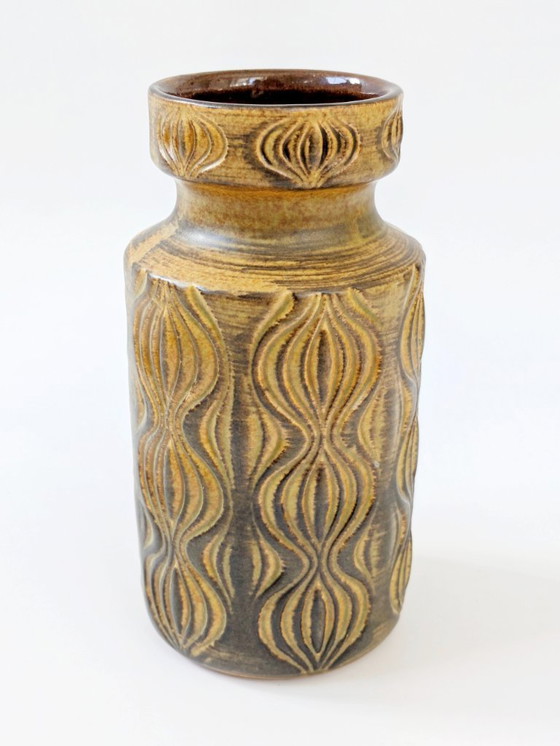 Image 1 of Vaso in ceramica Scheurich del 1960 | Amsterdam Decor motivo cipolla gialla | Germania Ovest