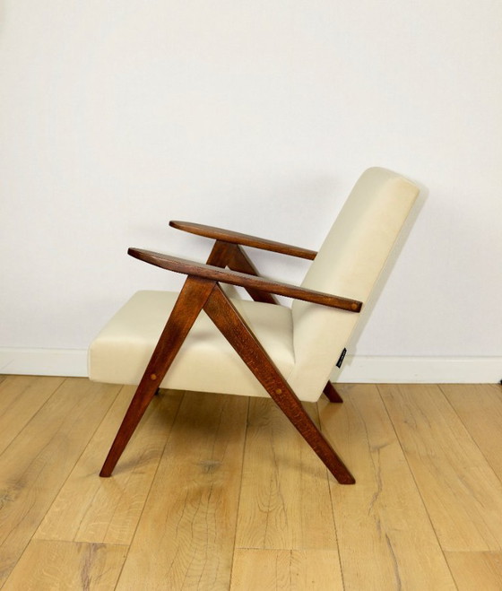 Image 1 of Vintage armchair B-310 VAR beige velvet from the Jade series - 2 pieces available