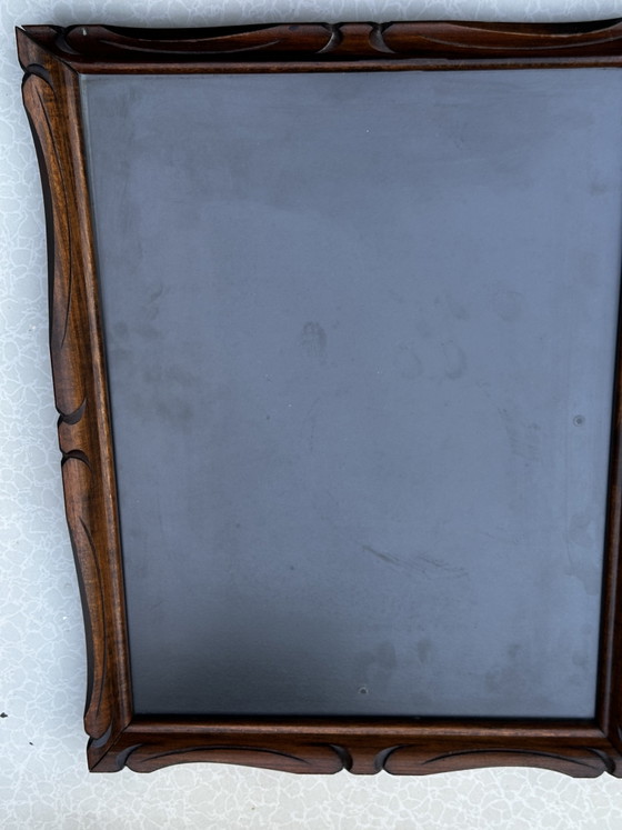 Cadre photo vintage Mid-Century en bois sculpté – 30 × 40 cm – Mid Century, Wood, Glass (photo 7 of 15)