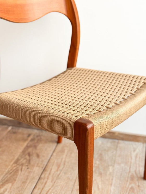 Image 1 of Set van 4 teakhouten eetkamerstoelen van Niels O. Møller voor J.L. Moller, model 71