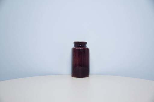 vase carré brun brillant Allemagne de l'Ouest