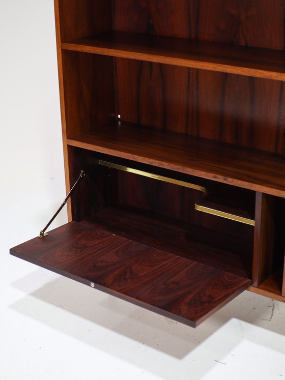 Image 1 of Bookcase with flap and LP compartments Clausen & Søn Danish vintage rosewood