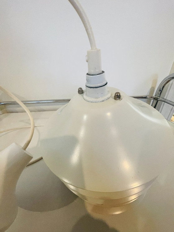 Image 1 of Vintage Danish design lamp - White layered metal - Quality piece