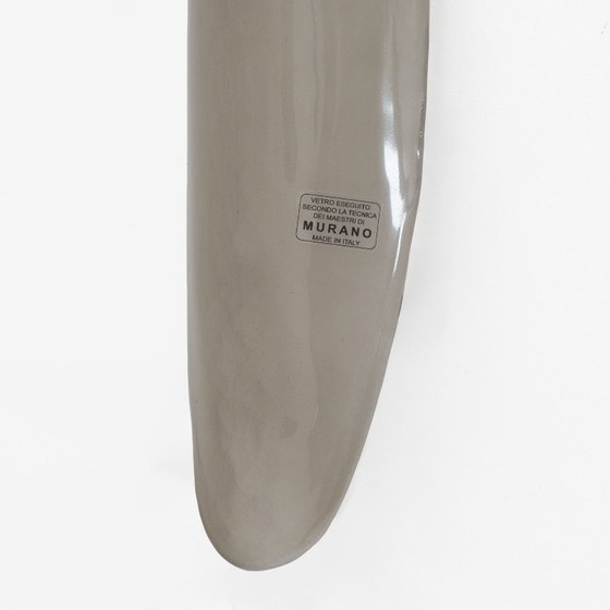 Image 1 of Pair of Fontana Arte Style Mid-century Modern Smoke Murano Glass Sconces