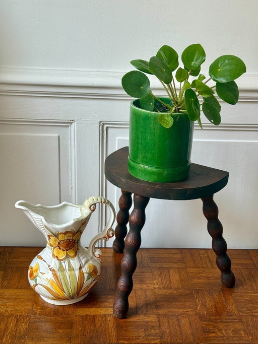 Tabouret Tripode en Bois Tourné – krukjes, Wood