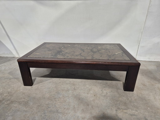 Coffee table with fossil table top