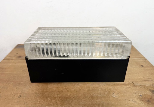 Applique ou plafonnier vintage en verre de Napako, années 1970