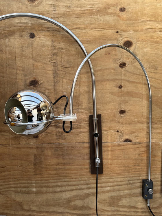 Image 1 of Vintage Chrome Wall Lamp by GEPO Amsterdam, 1970s – Eyeball Design