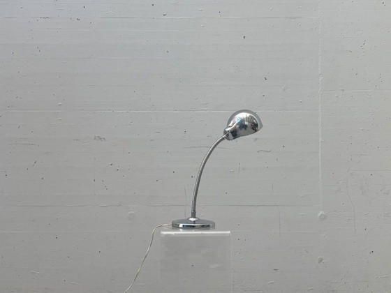 Image 1 of Chrome table lamp with gooseneck, Italy, 1960s