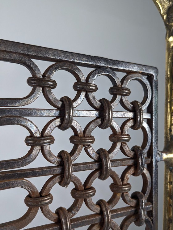Image 1 of Bronze and Wrought Iron Fireplace Screen by David Marshall, 1970s