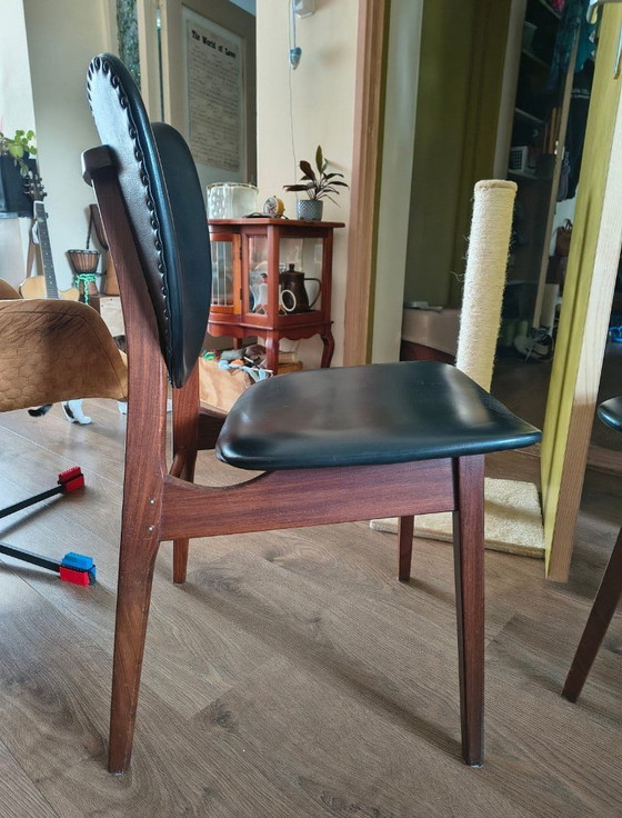 Set van 4 vintage skai eetkamerstoelen – Wood (photo 3 of 6)