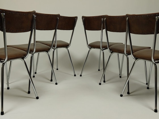 Image 1 of 6 sedie vintage in pelle Skai, anni '60 - '70