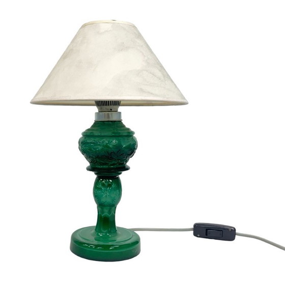 Image 1 of Tafellamp van malachietglas, Tsjechoslowakije, jaren 60 | Vintage MCM