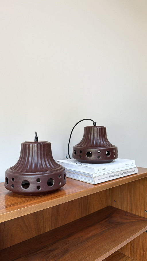 Set of Herda ceramic pendant lamps