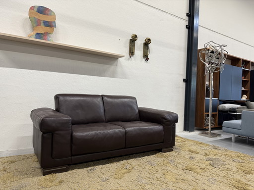 (1) Canapé Natuzzi Cuir marron Amadeus 195x100