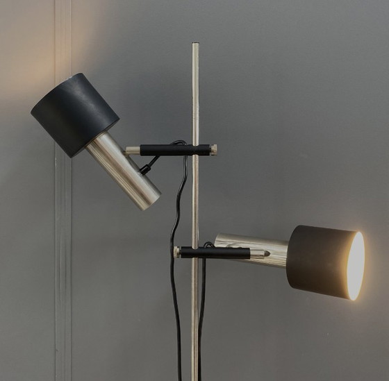 Double Shaded Metal Floorlamp by J. Hoogervorst for Anvia Netherlands – Floor lights, Chrome (photo 14 of 15)