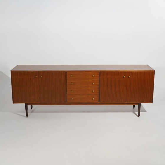 Wooden Sideboard With Brass Knobs, 1960s (photo 5 of 15)