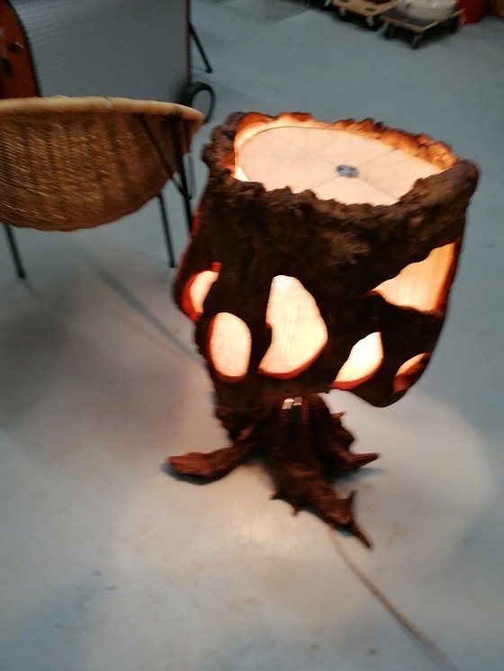 Image 1 of Impressive redwood lamp from the 50s/60s