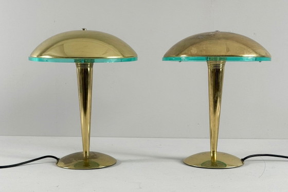 Image 1 of Set di 2 lampade da tavolo/lampade a cuscino in stile Art Déco, Germania, anni '80