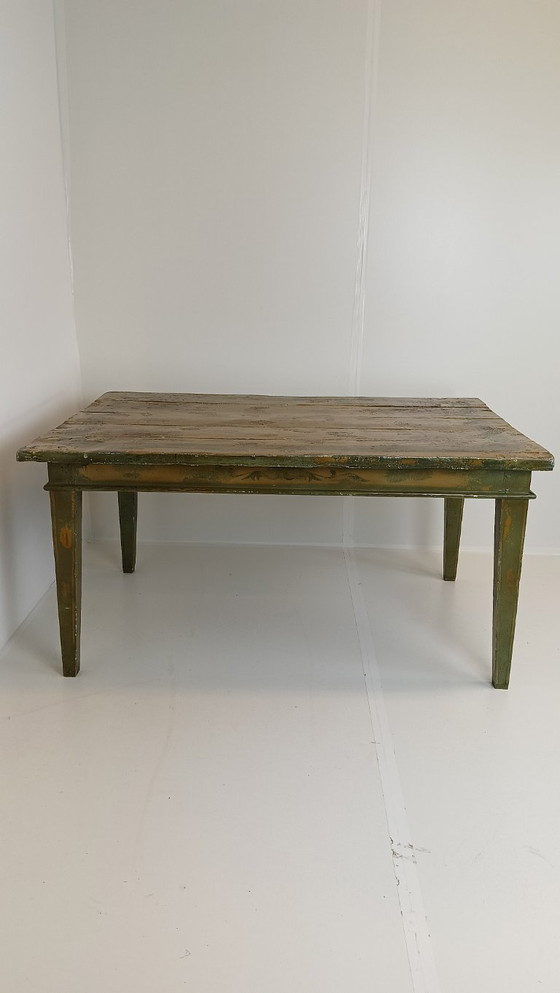 Image 1 of Antique Swedish painted dining table