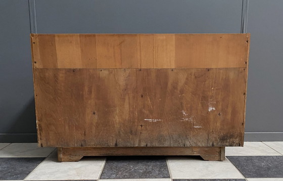 Image 1 of lowboard  with black glass top 1960s