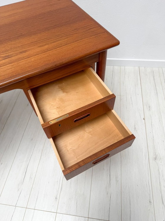 Image 1 of Vintage Danish Teak Writing Desk, Mid-Century Modern Scandinavian Desk, 1960s