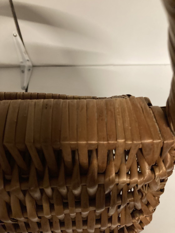 Image 1 of Vintage rieten boodschappenmand uit de jaren 70, Frans vakmanschap