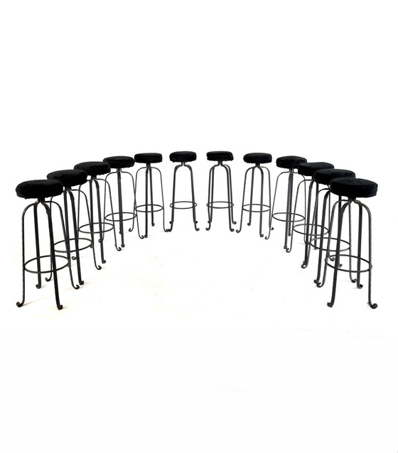 Image 1 of 12x tabouret de bar vintage en fer forgé '60s