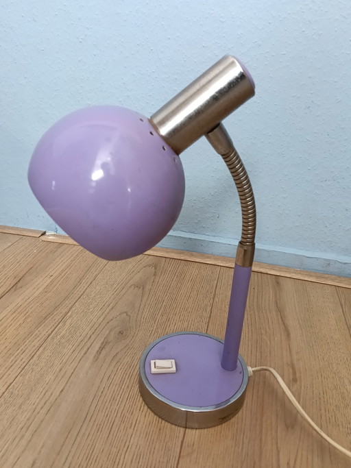 Vintage 1970er Lila Schreibtisch- Tischlampe
