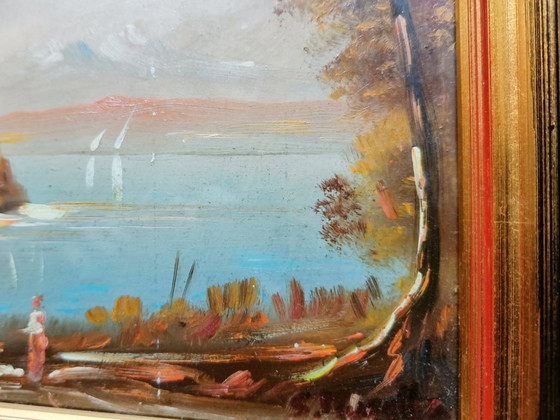 Image 1 of Antique oil painting on wood from the early 1900s