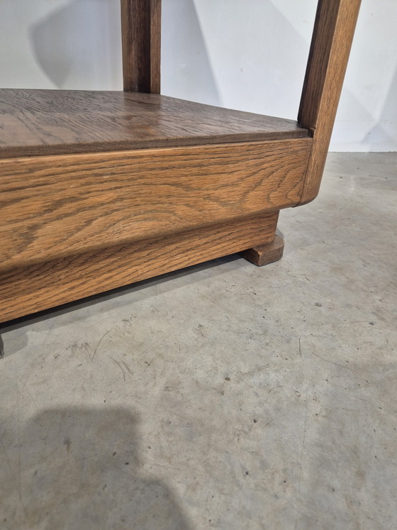 Image 1 of Quadratischer Beistelltisch aus Eiche im Art-déco-Stil