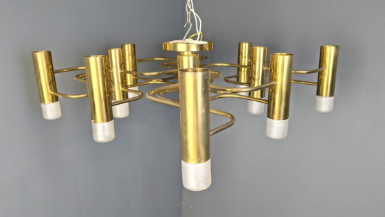 Image 1 of Lustre Sciolari du milieu du siècle avec 13 points lumineux