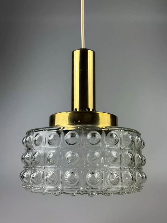 Image 1 of Lampada a sospensione VEB anni '60-'70, lampada da soffitto a bolle, ottone, vetro, design spaziale