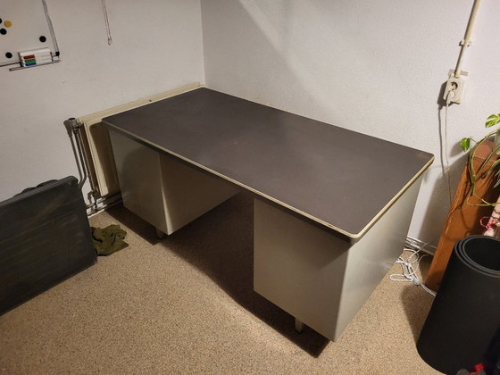 Image 1 of Vintage Steel Blerk Desk 151x76cm, gray