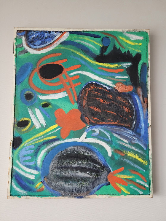 Image 1 of Set di 9 dipinti astratti di Cath Weegels