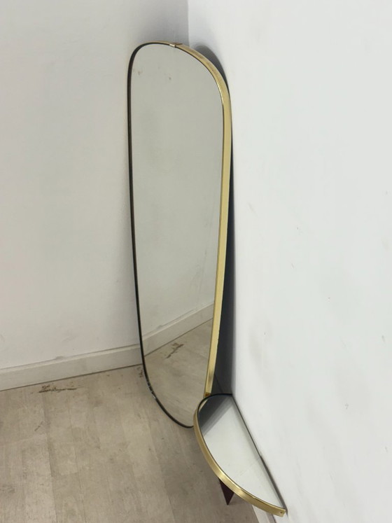 Image 1 of Espejo Johansen Copenhagen con consola / Espejo de pared de mediados de siglo / Diseño danés de los años 60