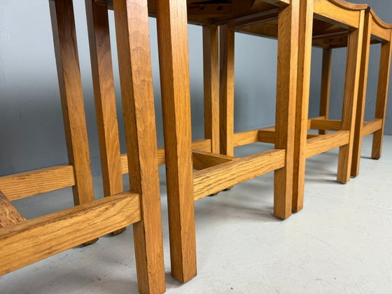 Image 1 of Set of 2 Japandi oak stools by Jonas Lindvall for David Design 1990s