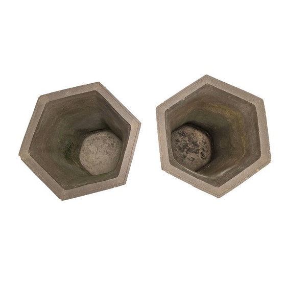 Image 1 of Set di vasi da giardino cinesi in gres, fine del XX secolo
