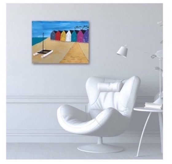 Image 1 of Acrylverf op gespannen canvas, 65x50 cm.