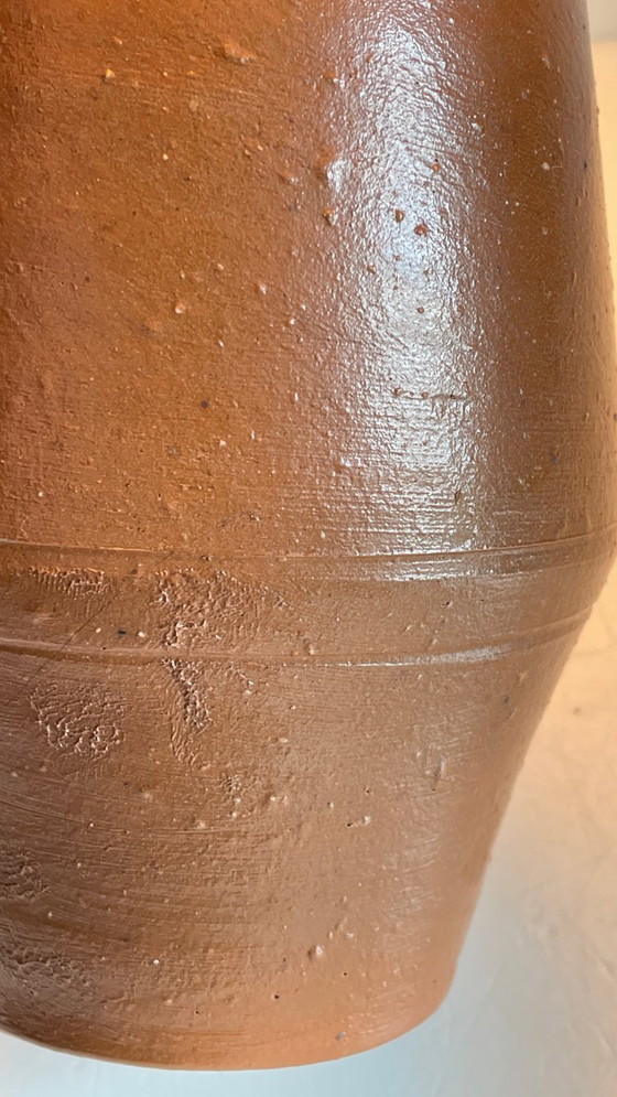 Image 1 of Vintage Portuguese glazed stoneware handcrafted lamp