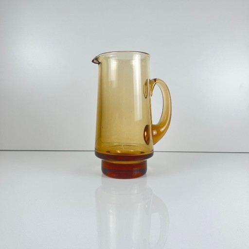 Amber blown glass jug/pitcher