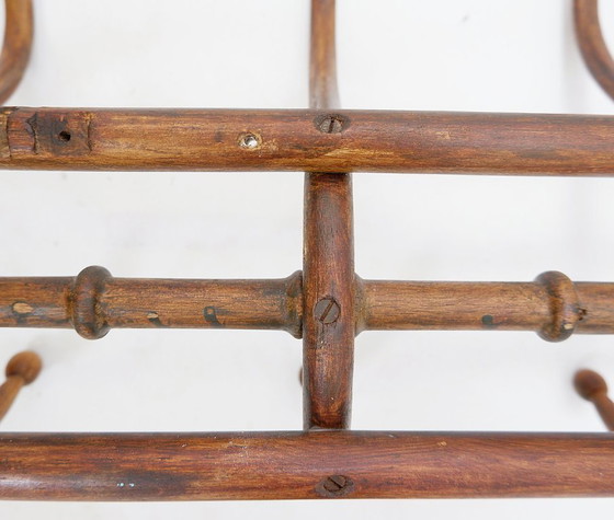 Image 1 of Wandkapstok van gebogen hout in Thonet-stijl – begin 20e eeuw