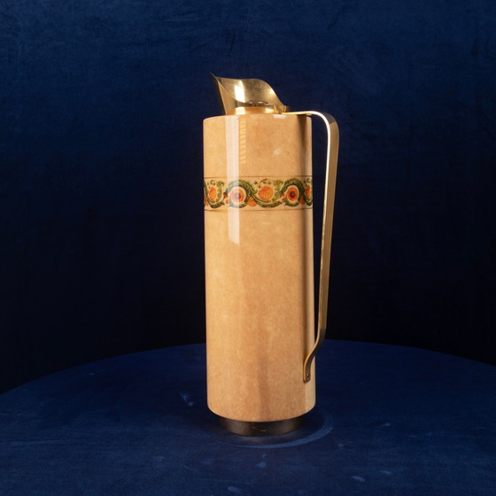 Termos Aldo Tura Mod. 1157D in pergamena di capra con fregio decorativo, 1970 – Carrelli bar, Leather (photo 3 of 21)