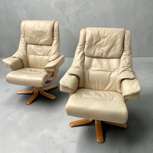 Dos sillones reclinables giratorios estilo Stressless de Ekornes – verstelbare relaxstoel, Wood (photo 2 of 10)