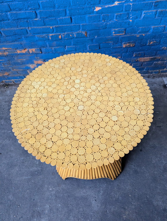 Image 1 of Table de salle à manger vintage McGuire en verre et bambou 1970