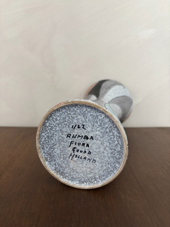 Image 1 of Rumba Flora Gouda ceramic vase, vintage, signed