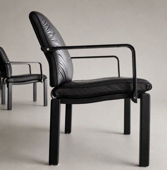 6 Vintage Quadro fauteuils — Bruno Rey & Charles Polin voor Dietiker, Zwitserland, 1989 – Eetkamerstoelen (photo 8 of 15)
