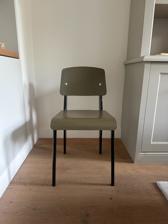 Image 1 of 6x Sillas Vitra Standard SP Jean Prouvé Verde oliva / Negro